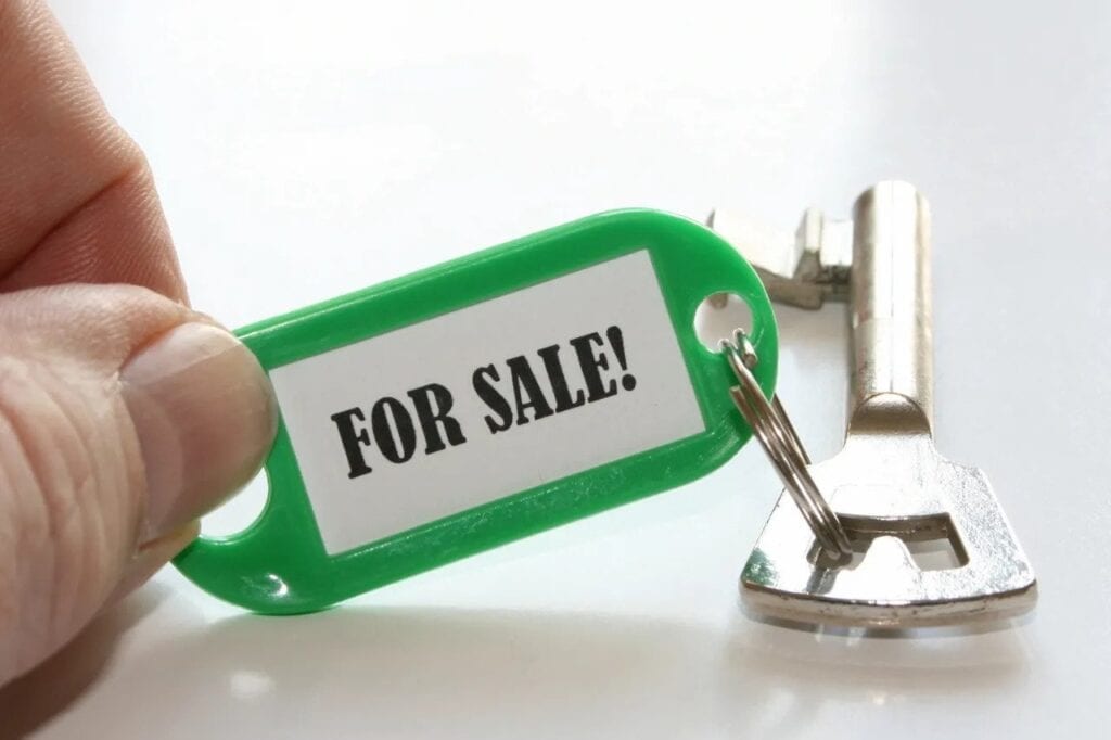 For Sale tag on a key